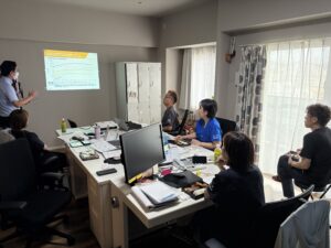 ふくぎ訪問看護ステーション事務所での心不全勉強会の様子